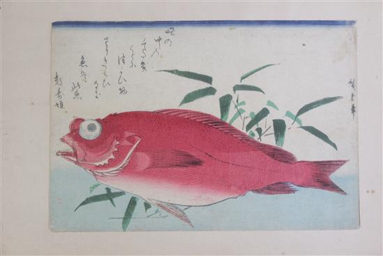 Hiroshige (1795-1858) and 5 other unframed woodblock prints